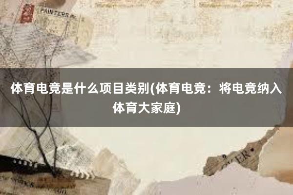 体育电竞是什么项目类别(体育电竞：将电竞纳入体育大家庭)