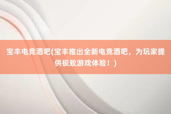 宝丰电竞酒吧(宝丰推出全新电竞酒吧，为玩家提供极致游戏体验！)