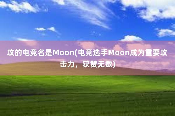 攻的电竞名是Moon(电竞选手Moon成为重要攻击力，获赞无数)