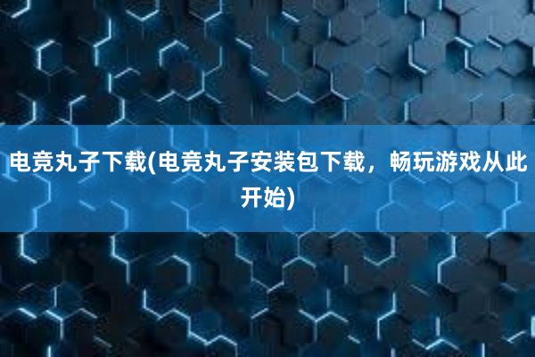 电竞丸子下载(电竞丸子安装包下载，畅玩游戏从此开始)