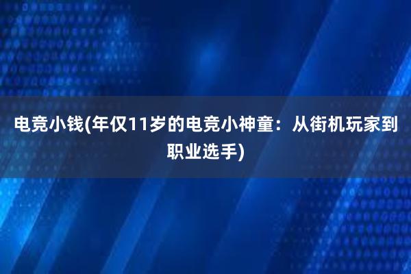 电竞小钱(年仅11岁的电竞小神童：从街机玩家到职业选手)