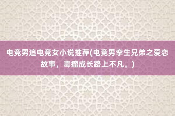 电竞男追电竞女小说推荐(电竞男孪生兄弟之爱恋故事，毒瘤成长路上不凡。)