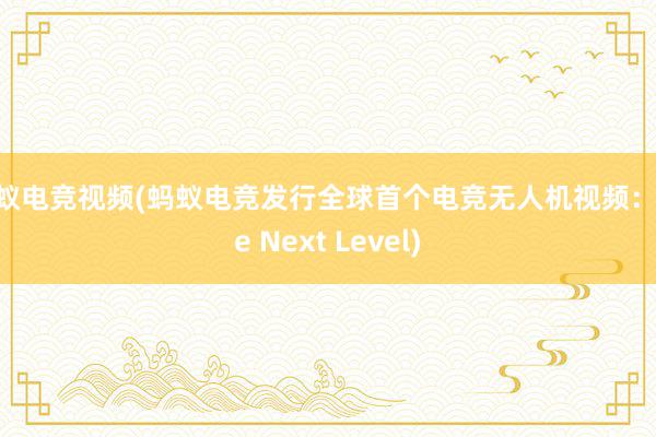 蚂蚁电竞视频(蚂蚁电竞发行全球首个电竞无人机视频：The Next Level)