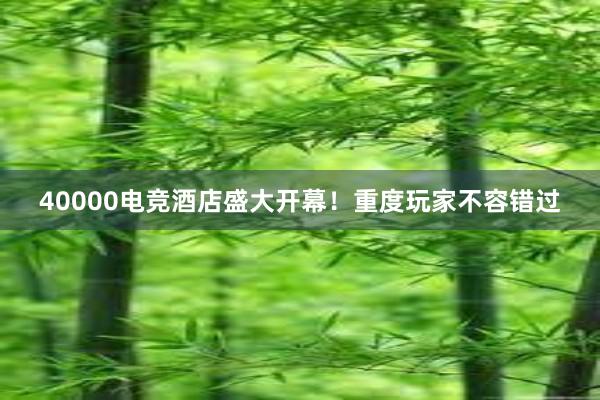 40000电竞酒店盛大开幕！重度玩家不容错过