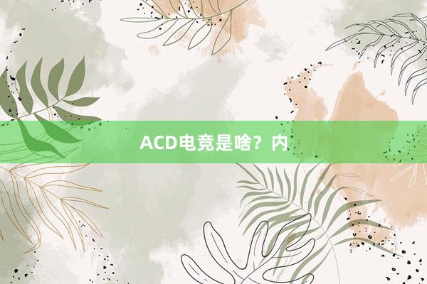 ACD电竞是啥？内