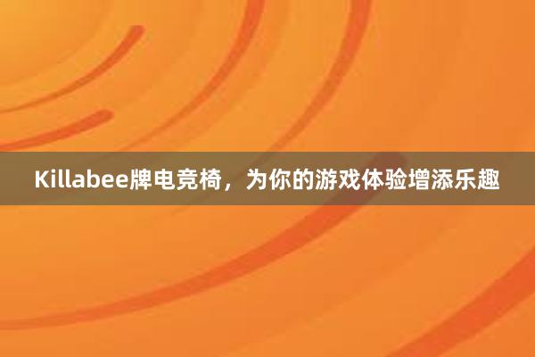 Killabee牌电竞椅，为你的游戏体验增添乐趣