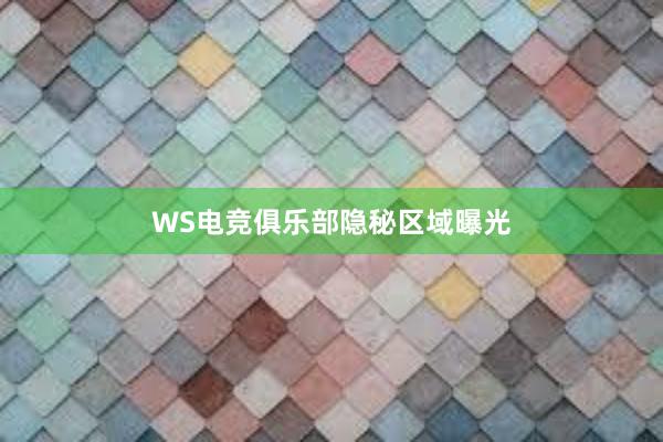 WS电竞俱乐部隐秘区域曝光