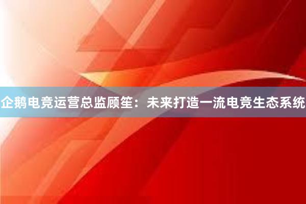 企鹅电竞运营总监顾笙：未来打造一流电竞生态系统