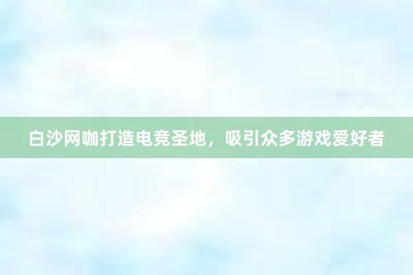 白沙网咖打造电竞圣地，吸引众多游戏爱好者